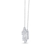 Thumbnail Image 3 of 0.45 CT. T.W. Multi-Diamond Frame Heart Trio Necklace in 14K White Gold