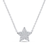 Thumbnail Image 1 of 0.115 CT. T.W. Multi-Diamond Star Necklace in Sterling Silver