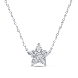 0.115 CT. T.W. Multi-Diamond Star Necklace in Sterling Silver