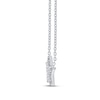 Thumbnail Image 3 of 0.115 CT. T.W. Multi-Diamond Star Necklace in Sterling Silver