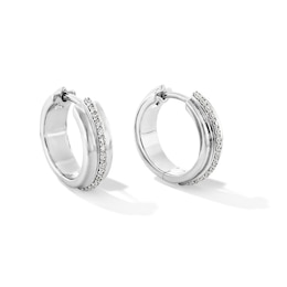 0.20 CT. T.W. Certified Lab-Grown Diamond Hoop Earrings in Sterling Silver (F/SI2)