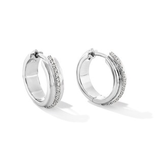 0.20 CT. T.W. Certified Lab-Created Diamond Hoop Earrings in Sterling Silver (F/SI2)