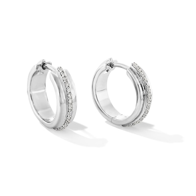 0.20 CT. T.W. Certified Lab-Created Diamond Hoop Earrings in Sterling Silver (F/SI2)