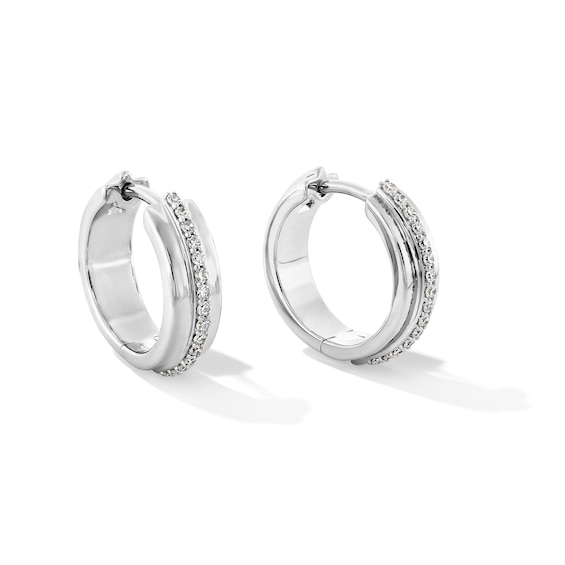 0.20 CT. T.W. Certified Lab-Created Diamond Hoop Earrings in Sterling Silver (F/SI2)