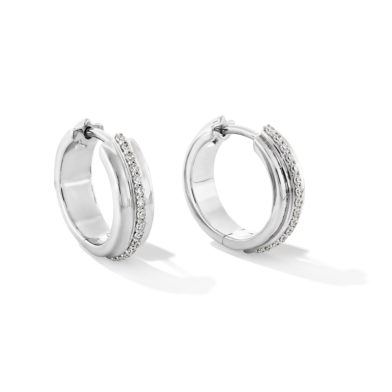 Main Image 1 of 0.20 CT. T.W. Certified Lab-Grown Diamond Hoop Earrings in Sterling Silver (F/SI2)