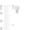 Thumbnail Image 2 of 7.0-7.5mm Freshwater Cultured Pearl and 0.29 CT. T.W. Certified Lab-Grown Diamond Stud Earrings in Sterling Silver
