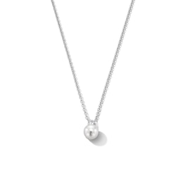 7.0-7.5mm Freshwater Cultured Pearl and 0.115 CT. T.W. Certified Lab-Grown Diamond Pendant in Sterling Silver