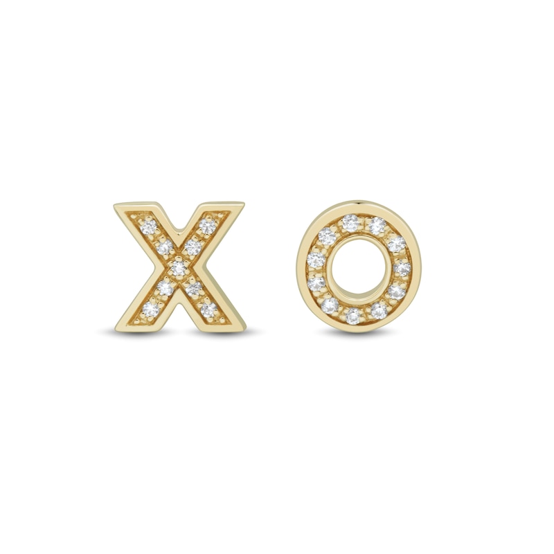 0.04 CT. T.W. Diamond âXOâ Stud Earrings in 10K Gold