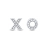 Thumbnail Image 1 of 0.04 CT. T.W. Diamond “XO” Stud Earrings in 10K White Gold