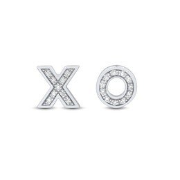 0.04 CT. T.W. Diamond “XO” Stud Earrings in 10K White Gold