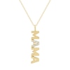 Thumbnail Image 1 of 0.085 CT. T.W. Diamond “Mama” Vertical Pendant in Sterling Silver with 10K Gold Plate