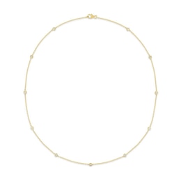 0.50 CT. T.W. Certified Lab-Grown Diamond Bezel-Set Station Necklace in 10K Gold (F/VS2)