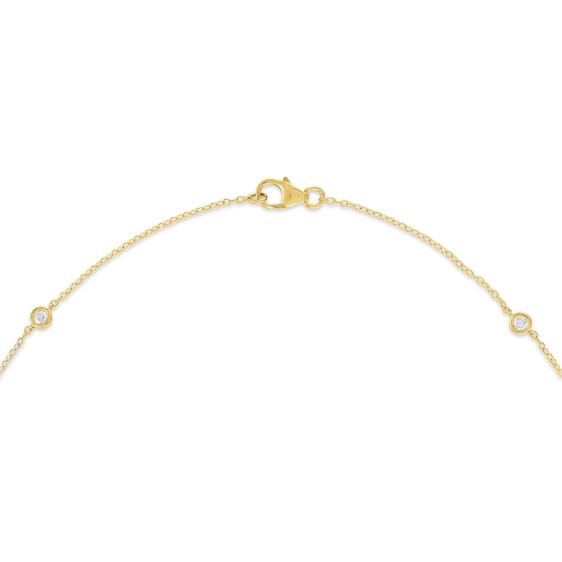 Main Image 2 of 0.50 CT. T.W. Certified Lab-Grown Diamond Bezel-Set Station Necklace in 10K Gold (F/VS2)