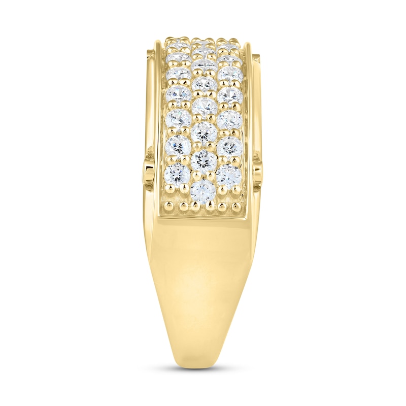Main Image 2 of 1.50 CT. T.W. Certified Lab-Grown Diamond Triple Row Anniversary Band in 10K Gold (F/VS2)