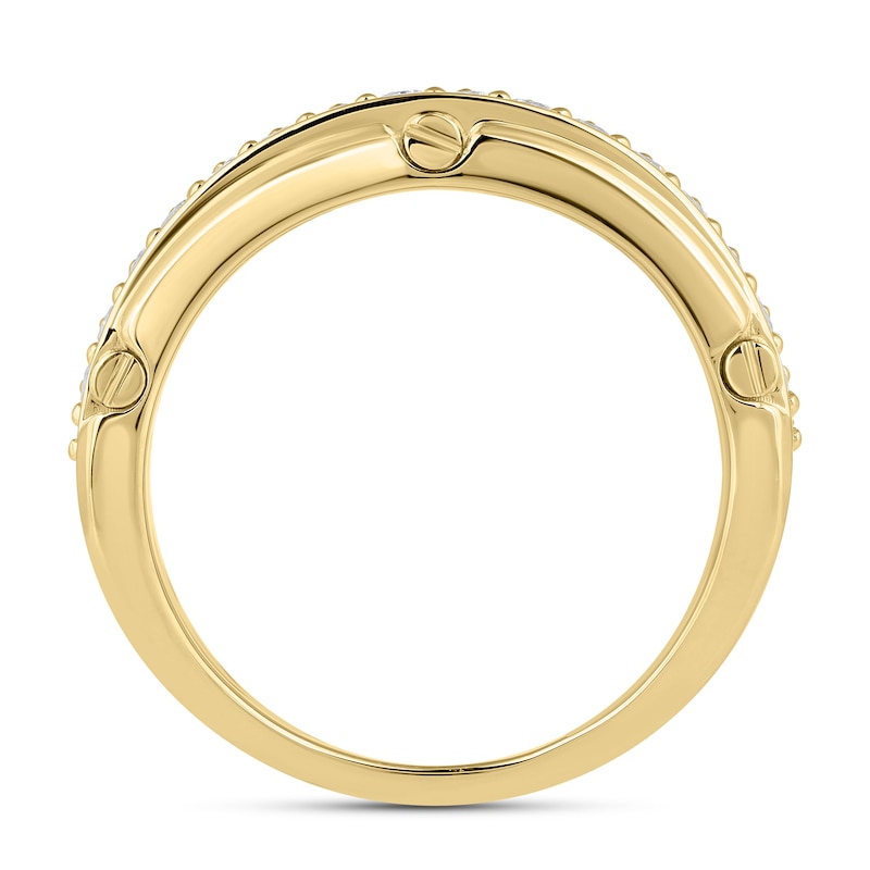 Main Image 3 of 1.50 CT. T.W. Certified Lab-Grown Diamond Triple Row Anniversary Band in 10K Gold (F/VS2)