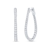 Thumbnail Image 2 of 2.00 CT. T.W. Certified Lab-Grown Diamond Inside-Out Oval Hoop Earrings in 10K White Gold (F/VS2)