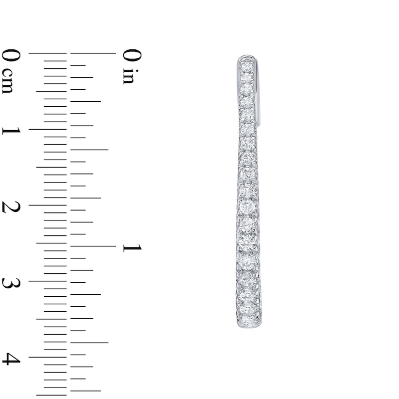 2.00 CT. T.W. Certified Lab-Grown Diamond Inside-Out Oval Hoop Earrings in 10K White Gold (F/VS2)