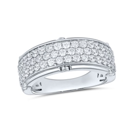 1.50 CT. T.W. Certified Lab-Grown Diamond Triple Row Anniversary Band in 10K White Gold (F/VS2)