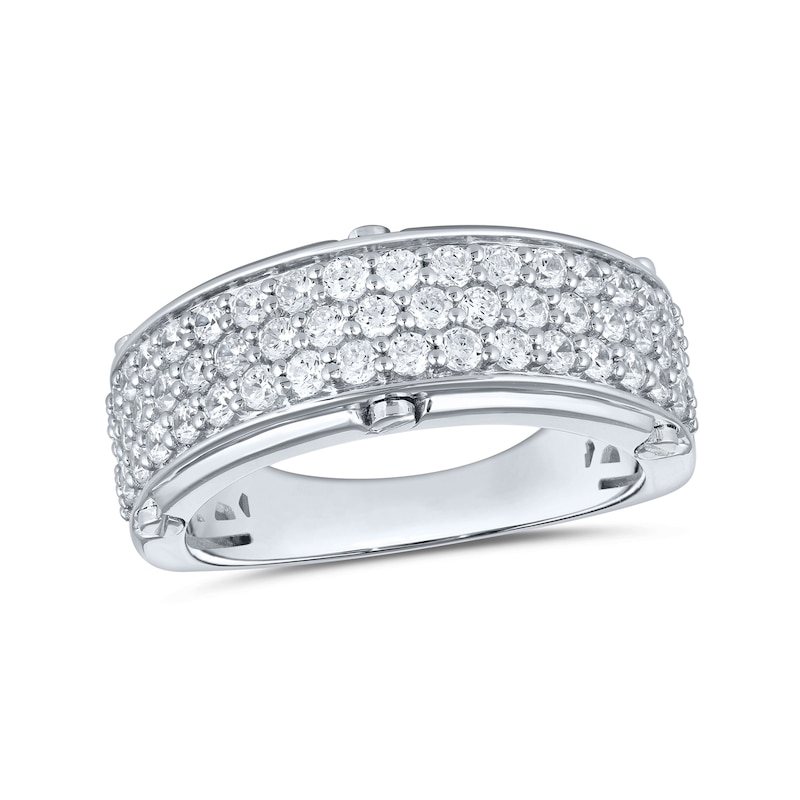 Main Image 1 of 1.50 CT. T.W. Certified Lab-Grown Diamond Triple Row Anniversary Band in 10K White Gold (F/VS2)