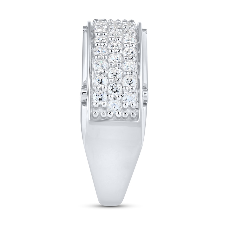 Main Image 2 of 1.50 CT. T.W. Certified Lab-Grown Diamond Triple Row Anniversary Band in 10K White Gold (F/VS2)