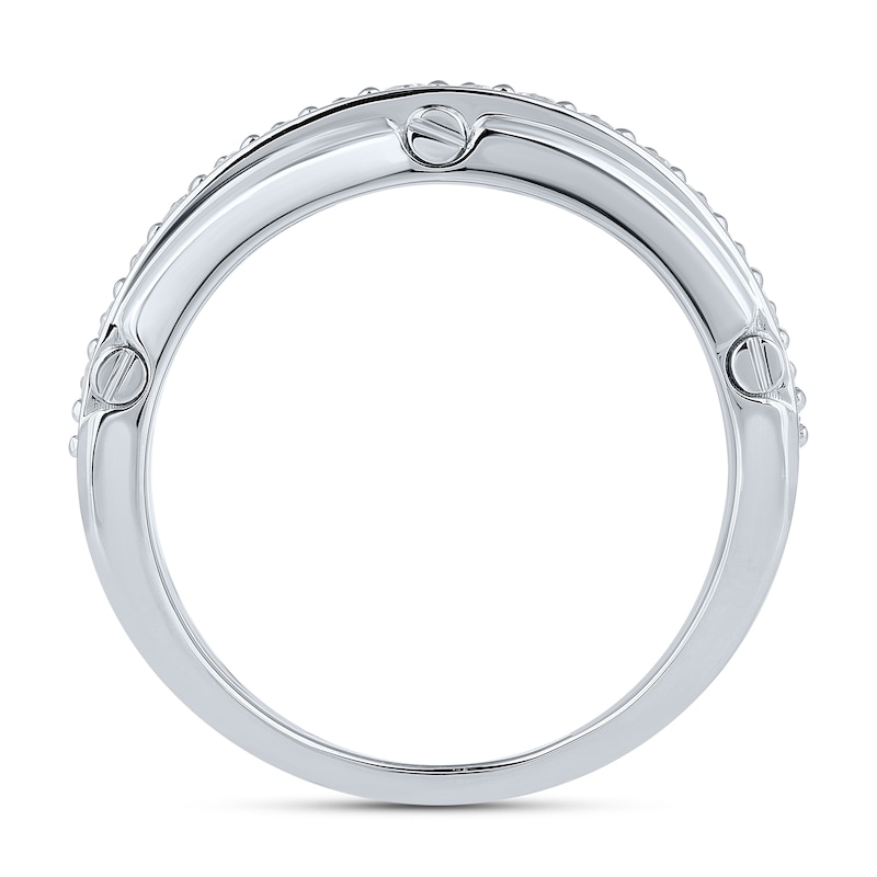 Main Image 3 of 1.50 CT. T.W. Certified Lab-Grown Diamond Triple Row Anniversary Band in 10K White Gold (F/VS2)