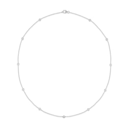 0.50 CT. T.W. Certified Lab-Grown Diamond Bezel-Set Station Necklace in 10K White Gold (F/VS2)