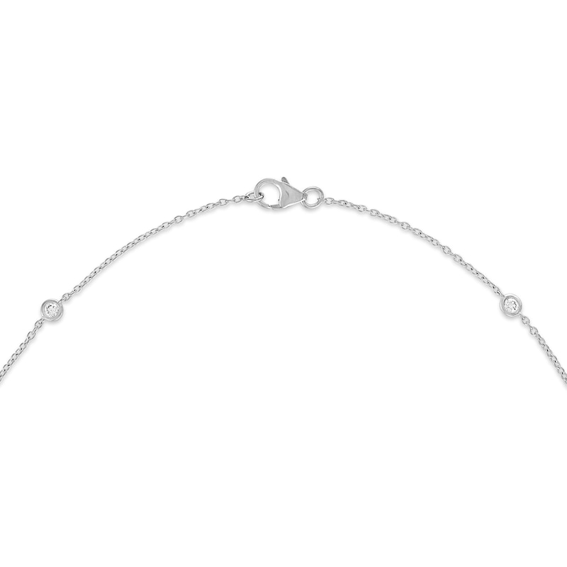 Main Image 2 of 0.50 CT. T.W. Certified Lab-Grown Diamond Bezel-Set Station Necklace in 10K White Gold (F/VS2)