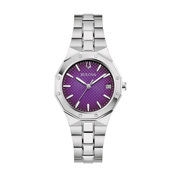 Ladies Bulova Classic Prestige Watch with Textured Purple Dial