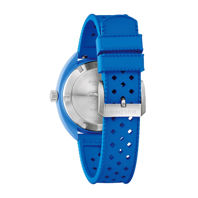 Main Image 3 of Men's Bulova Snorkel Blue Ceramic Rubber Strap Watch with Blue Dial (Model: 98B445)
