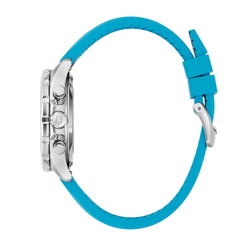 Main Image 2 of Men's Special Edition Bulova Miami E1 Marine Star Blue Strap Chronograph Watch with Blue Dial (Model: 96B460)