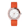 Thumbnail Image 1 of Men's Bulova Snorkel White Ceramic Orange Rubber Strap Watch with White Dial (Model: 98B448)