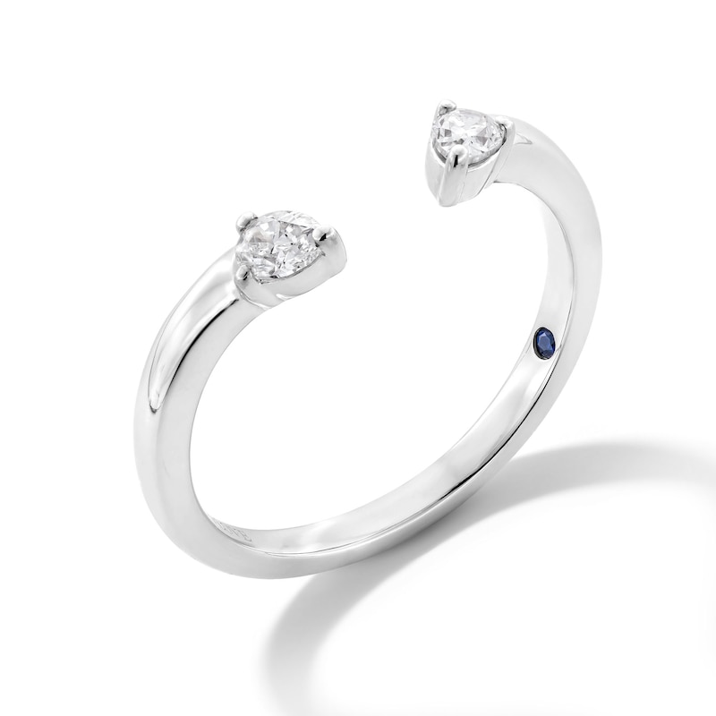 Main Image 3 of Vera Wang Love Collection 0.145 CT. T.W. Pear-Shaped Diamond Open Shank Band in Sterling Silver