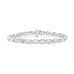14.40 CT. T.W. Oval Certified Lab-Grown Diamond Tennis Bracelet in 10K White Gold (F/VS2)
