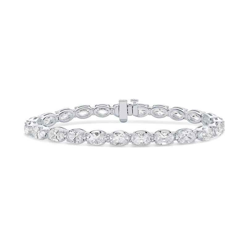 14.40 CT. T.W. Oval Certified Lab-Grown Diamond Tennis Bracelet in 10K Gold (F/VS2