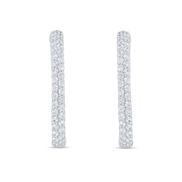 3.00 CT. T.W. Certified Lab-Grown Diamond Inside-Out Hoop Earrings in 10K White Gold (F/VS2)