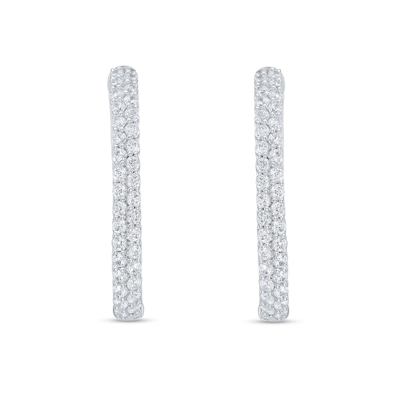 3.00 CT. T.W. Certified Lab-Grown Diamond Inside-Out Hoop Earrings in 10K White Gold (F/VS2)