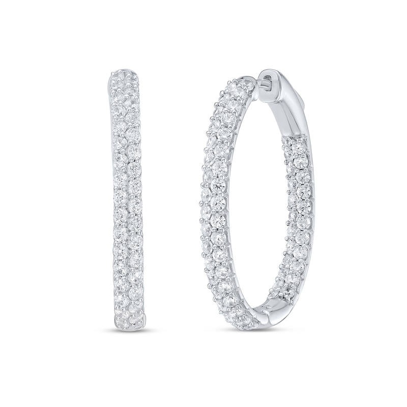3.00 CT. T.W. Certified Lab-Grown Diamond Inside-Out Hoop Earrings in 10K White Gold (F/VS2)