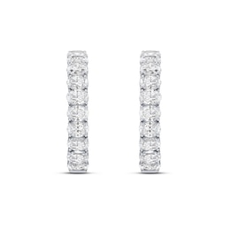 8.50 CT. T.W. Oval Certified Lab-Grown Diamond Inside-Out Hoop Earrings in 10K White Gold (F/VS2)
