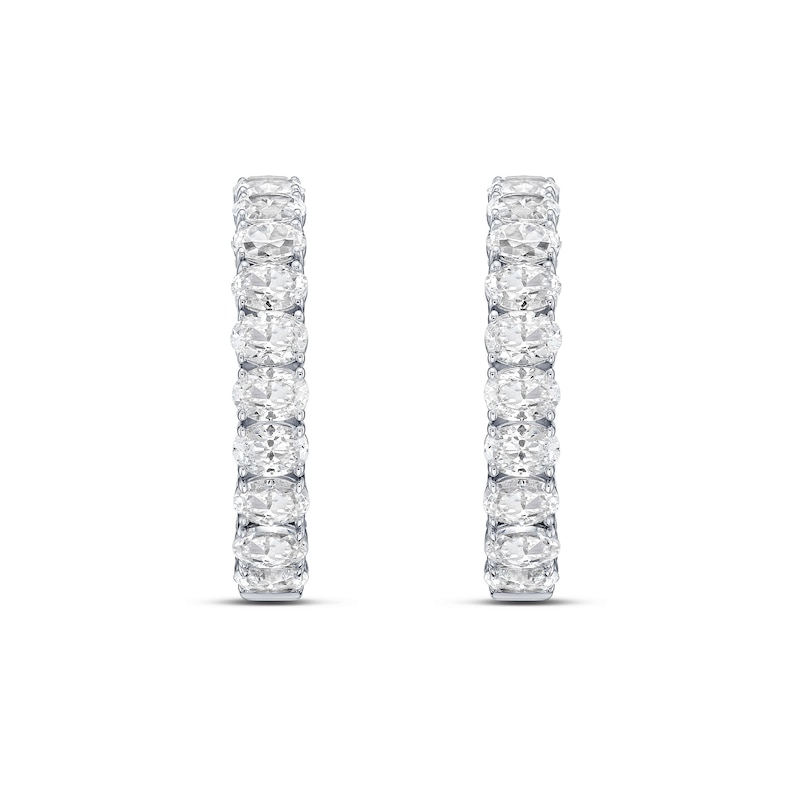 8.50 CT. T.W. Oval Certified Lab-Grown Diamond Inside-Out Hoop Earrings in 10K White Gold (F/VS2)