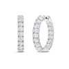 Thumbnail Image 2 of 8.50 CT. T.W. Oval Certified Lab-Grown Diamond Inside-Out Hoop Earrings in 10K White Gold (F/VS2)