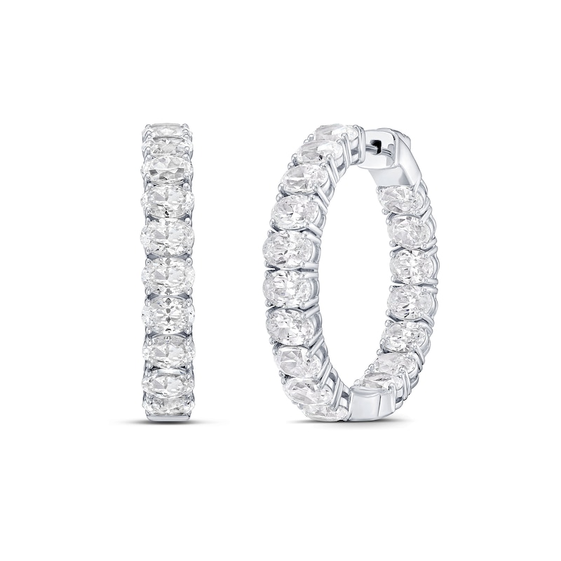 8.50 CT. T.W. Oval Certified Lab-Grown Diamond Inside-Out Hoop Earrings in 10K White Gold (F/VS2)