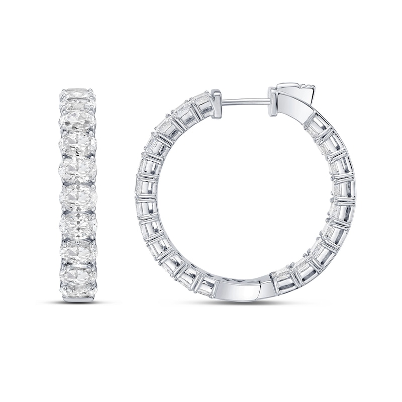8.50 CT. T.W. Oval Certified Lab-Grown Diamond Inside-Out Hoop Earrings in 10K White Gold (F/VS2)