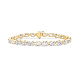 14.40 CT. T.W. Oval Certified Lab-Grown Diamond Tennis Bracelet in 10K Gold (F/VS2)