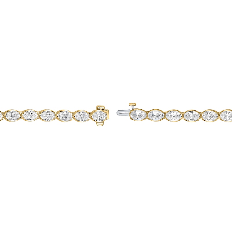 Main Image 3 of 14.40 CT. T.W. Oval Certified Lab-Grown Diamond Tennis Bracelet in 10K Gold (F/VS2)