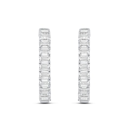 8.40 CT. T.W. Emerald-Cut Certified Lab-Grown Diamond Inside-Out Hoop Earrings in 10K White Gold (F/VS2)
