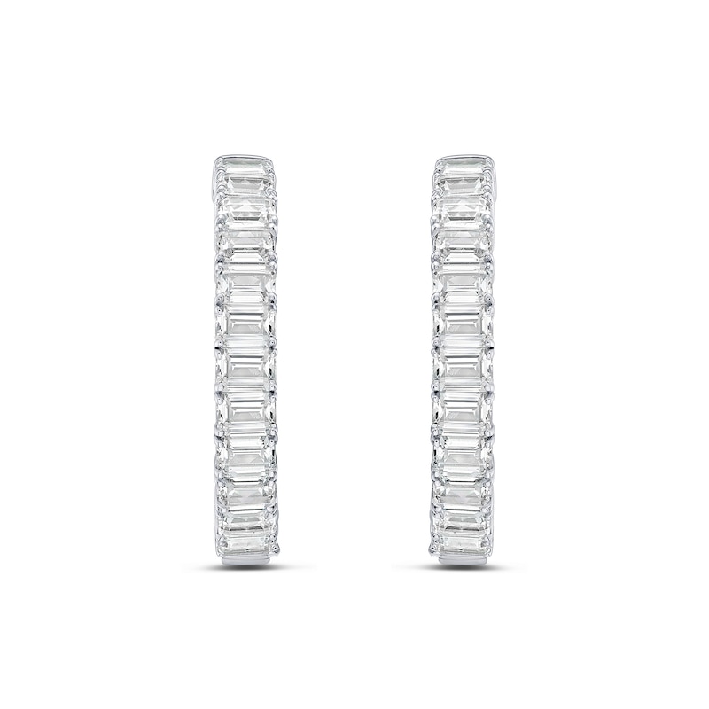 8.40 CT. T.W. Emerald-Cut Certified Lab-Grown Diamond Inside-Out Hoop Earrings in 10K White Gold (F/VS2)