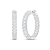 Thumbnail Image 2 of 8.40 CT. T.W. Emerald-Cut Certified Lab-Grown Diamond Inside-Out Hoop Earrings in 10K White Gold (F/VS2)