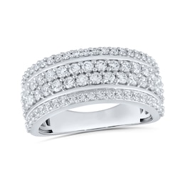 2.00 CT. T.W. Certified Lab-Grown Diamond Multi-Row Anniversary Band in 10K White Gold (F/VS2)