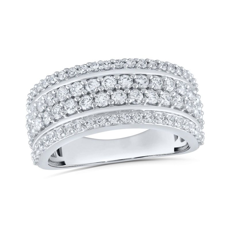 Main Image 1 of 2.00 CT. T.W. Certified Lab-Grown Diamond Multi-Row Anniversary Band in 10K White Gold (F/VS2)