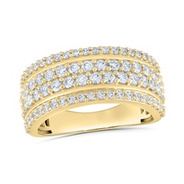 2.00 CT. T.W. Certified Lab-Grown Diamond Multi-Row Anniversary Band in 10K Gold (F/VS2)